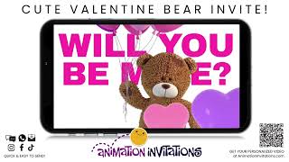 Valentine's Teddy Bear Date Invite