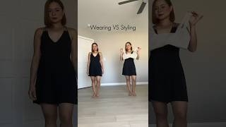 Wearing VS Styling - Black Dress Pearl Bra 🖤🤍 #shorts