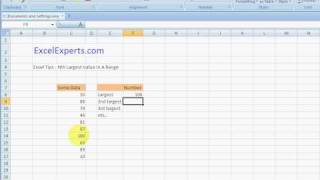 ExcelExperts.com - Excel Tips - Nth Largest Value In A Range