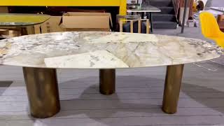 Oval patagonia granite dining table