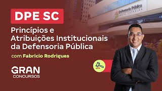 Concurso DPE SC |  Princípios e Atribuições Institucionais da Defensoria Pública