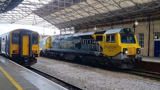 Class 70 powers through soon-to-change station