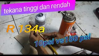 experimen mengecek pada kulkas tekanan tinggi dan rendah R134