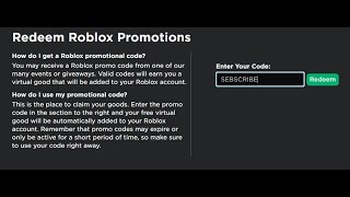 New Promocodes! All Working Roblox Promocodes