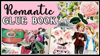 GLUE BOOK WITH ME | Romance Theme | MIXED MEDIA with Pan Pastels + Vacation