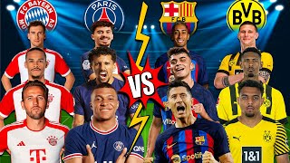 Bayern Munich PSG 🆚 Barcelona BVB 😱🫵 Mbappe, Lewandowski, Harry Kane, Pedri