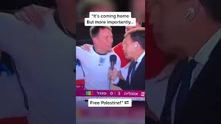 England fans shout #freepalestine on Israeli TV