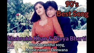 90's Best songs 🎶 🎧 ||Shahrukh Khan & Divya Bharti ||Deewana movie song #viral #srk #bollywoodsongs