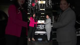 Megha Acharya taking possession of Mercedes Benz GLS 400D