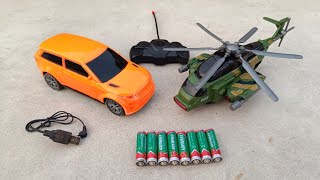 Remote control rc car unboxing and Armed Helicopter unboxing and testing