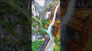 Beautiful nature #nature #travel #naturelovers #waterfall #viralvideo #mountains #reels #shorts