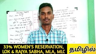 33% Women's Reservation Bill Explained In Tamil | Lok & Rajya Saba | MLA & MLC | INDIA | Polity |