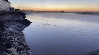 Sunrise time-lapse on the river. September 12, 2020