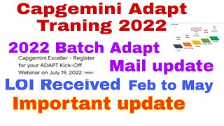 Capgemini ADAPT Traning 2022 Update||Offer letter and DOJ Update Traning||After LOI in Capgemini