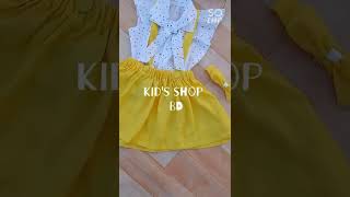 💛yellow baby dress 💛/top & skirt/summer collection/cotton baby dress/chaina lilen skirt/