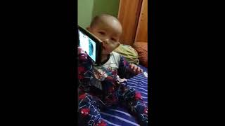 Funniest Baby Talk | Baby Language | 13 Months Baby Boy Learning how to Talk on a Smart Phone