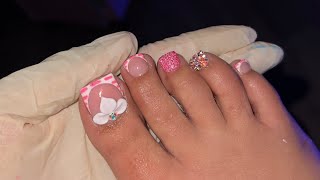 HOW TO DO ACRYLIC TOES | ACRYLIC OVERLAY 💘