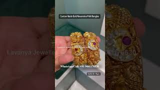 Gold Navaratna Polki Bangles Designs 2024 with Price | #goldbangles #polkijewellery #navaratna