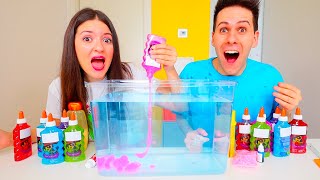 HACER EL SLIME DEBAJO DEL AGUA EXPERIMENTO!!