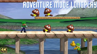 Super Smash Bros. Melee - Luigi Adventure Mode Longplay with HD Texture Mod in 4K Gamecube GCN