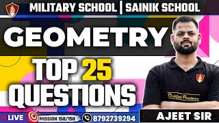 Geometry- Top 25 Questions | Military School Online Classes | Sainik School Coaching Online