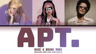 ROSÉ & Bruno Mars 'APT.'  // Karaoke // you as member// (Color Coded Lyrics)