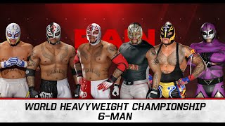 WWE 2K22 | 6 Different Rey Mysterio World Heavyweight Championship Match Raw 2023