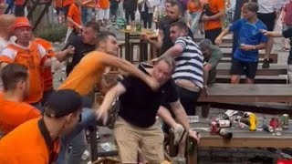 Netherlands fans attack England supporters