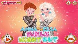 Cartoon game. DISNEY PRINCESS - Anna and Elsa Girls Night Out. Full Episodes in English 2016