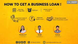 How to get a Business Loan - (C&B FREE WEBINAR) 7th May 2022