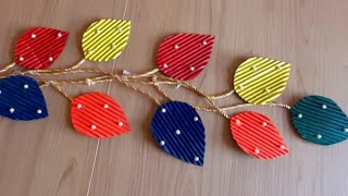 Easy Cardboard Craft Idea//Leaf Wall Hanging Idea// Best Room Decor Idea//Rope Craft