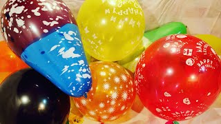 HAPPY_BIRTHDAY_FUN POPPING LOTS OF BALLOONS P-98!#98#satisfying#asmr#balloonboom#balloon#colour#fun