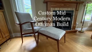 DIY Black walnut mid-century modern ottoman with through tenons