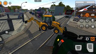 JCB 3DX BACKHOE LOADER DRIVING - BUS INDONESIA GAMING - ANDROID GAMEPLY