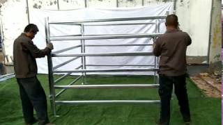 The cattle yard panels installation