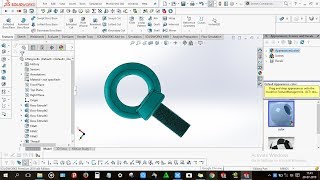 How to design Lifting eye Bolt in solidworks