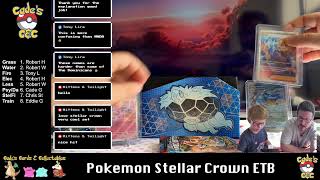 Cade's Cards -- Pokemon Stellar Crown Elite Trainer Box Break