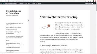 2020 Arduino Photoresistor assignment explanation