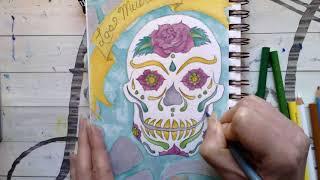 Dia de los Muertos: La Calavera: Shading with Colored Pencil