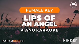 Lips Of An Angel - Hinder (Female Key - Piano Karaoke)