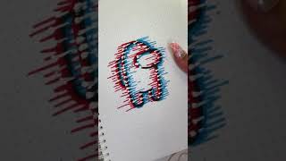 Among Us Glitch Effect With Alcohol Markers | Drawing Among Us Character Super Easy! Step-by-Step