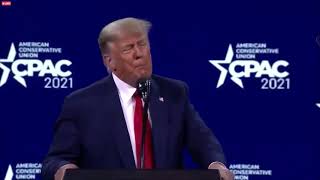 President Donald Trump arrived and kissed the American flag in CPAC 2021.