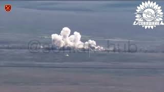 Ukraine aircraft GBU-39 guided bombs on Russian bunkers with ammunition and soldiers in Zaporizhzhia