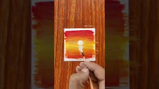 Smallest Sunset Painting With Acrylic Colour | Painting tutorial #shorts