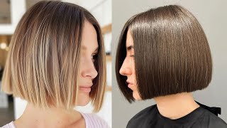 Bob Cut Blunt Cut Bob How To Cut The Layered Bob How To Style Asymmetrical Bob Straight Bob Hairstyl