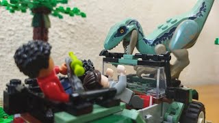 Lego Jurassic World Velociraptor Blue Face Off | Camp Cretaceous Iconic Scenes