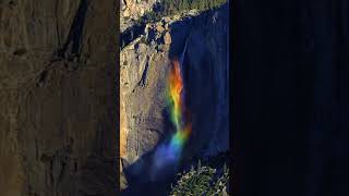 Phenomenon in a Waterfall 🌈 #WaterfallWonder#NaturePhenomenon#YosemiteRainbow