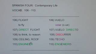 4 CL 106-110:  vuelo, volar, directo, discurrir, techo, engeniero.