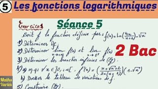 La fonction logarithmique. séance 5. 2 Bac sciences. Exercice N1. Série d'exercices