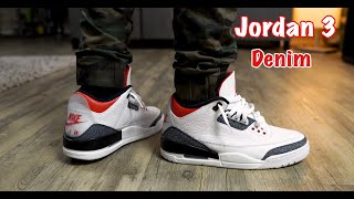 Jordan 3 Demin On Foot 4K